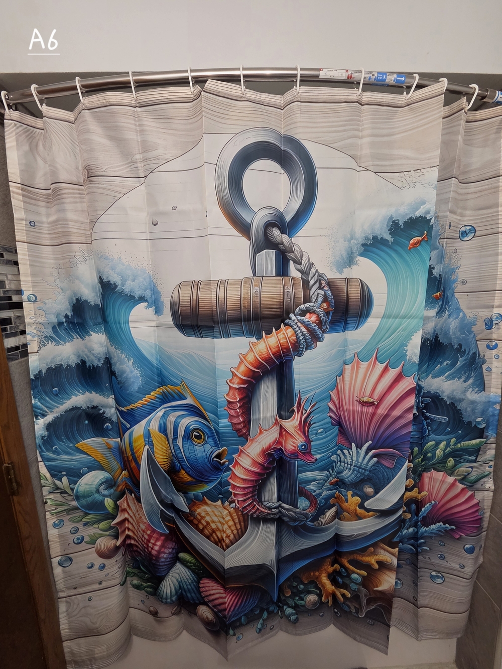 NWOT Ocean Anchor Scene Water Resistant Fsbric Shower Curtain